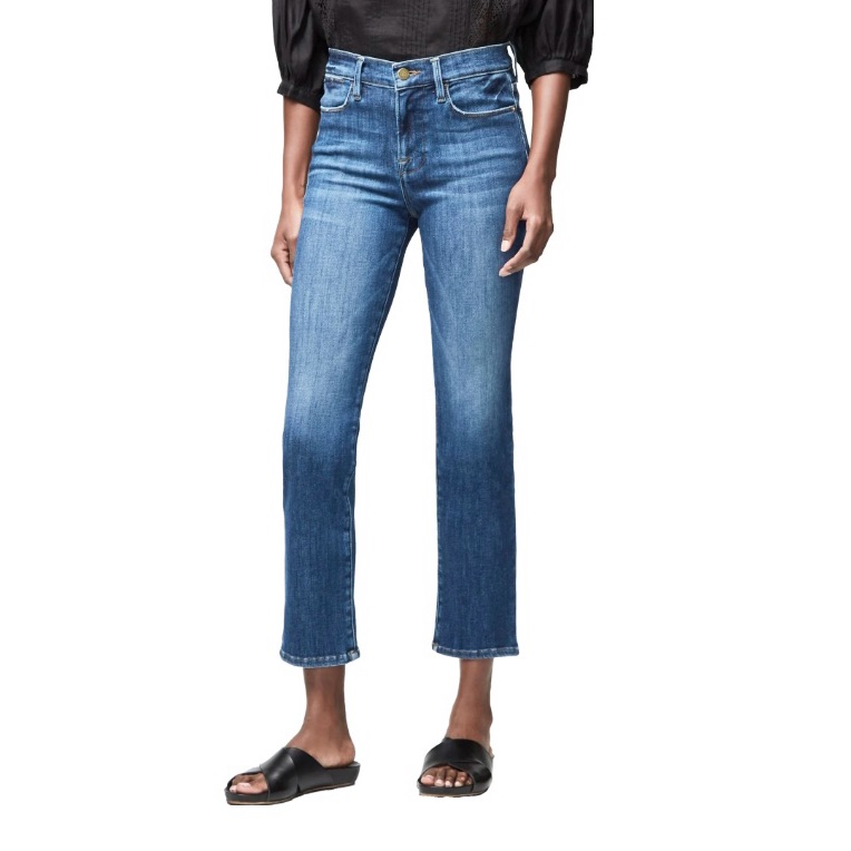 Frame Denim Women's Straight Leg Jeans In Medium Blue Wash